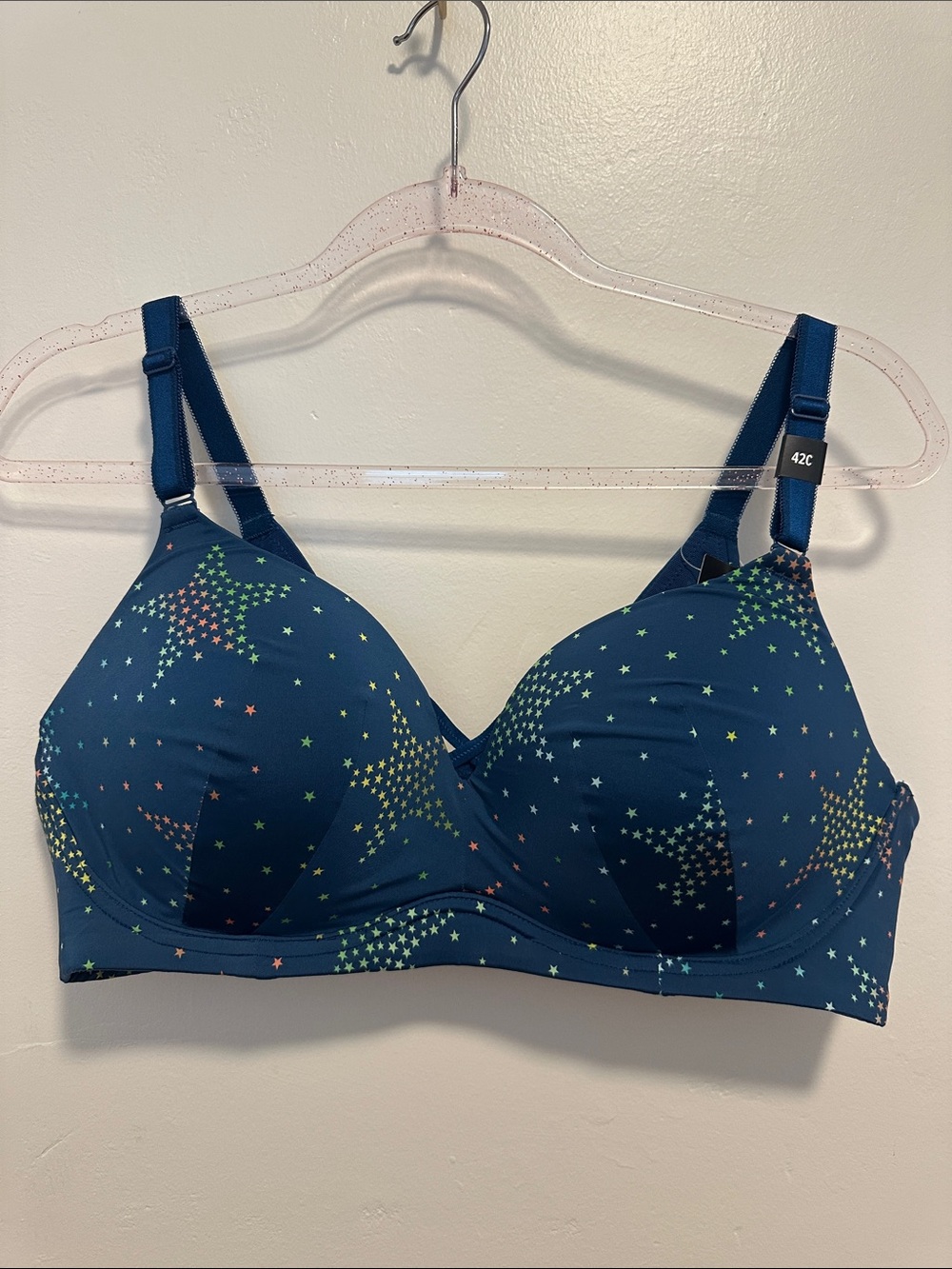 Torrid XO Plunge Push-Up Smooth Bra with Star Clusters